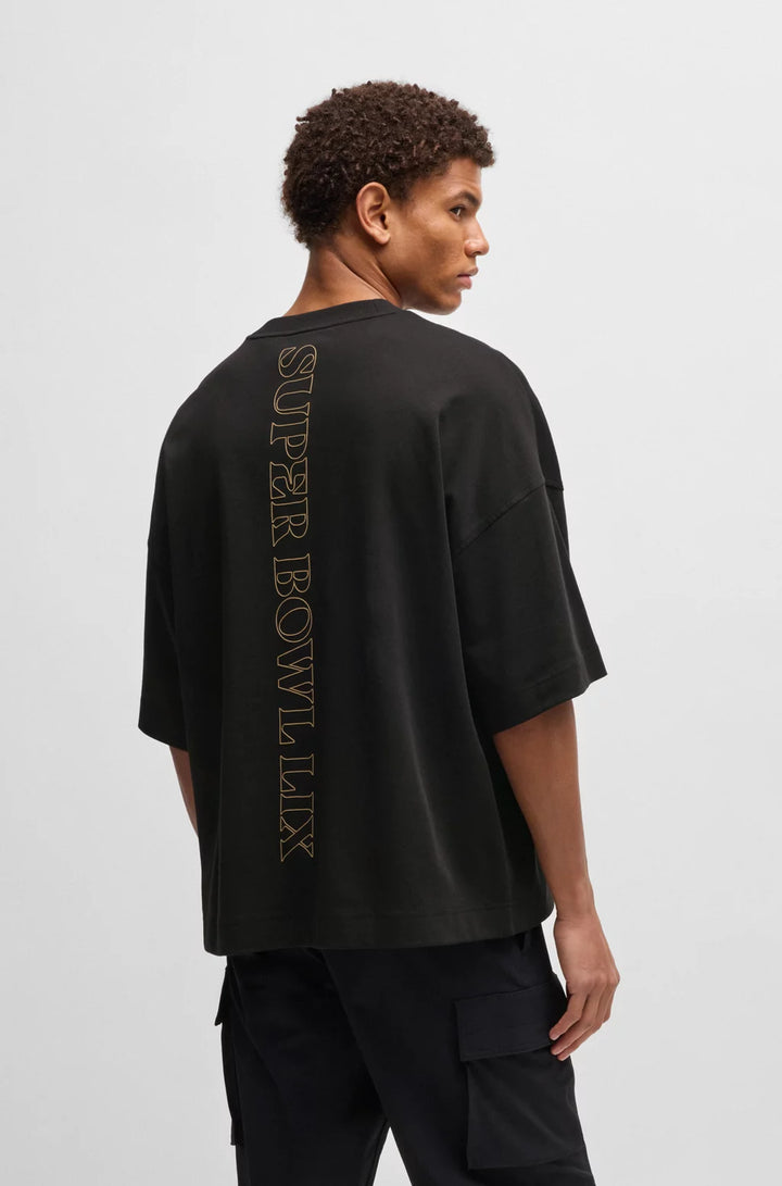 HUGO X NFL COTTON T-SHIRT WITH GOLD-TONE EMBROIDERY