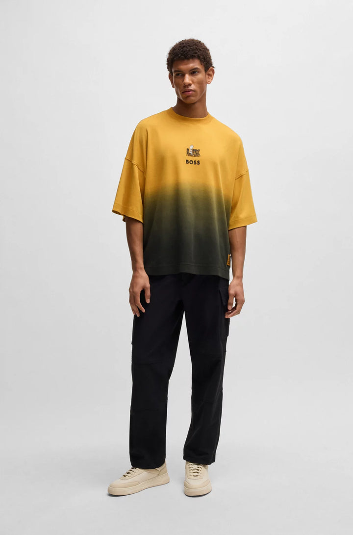 HUGO X NFL COTTON T-SHIRT WITH GOLD-TONE EMBROIDERY