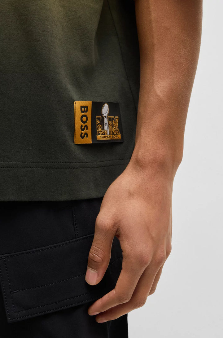 HUGO X NFL COTTON T-SHIRT WITH GOLD-TONE EMBROIDERY