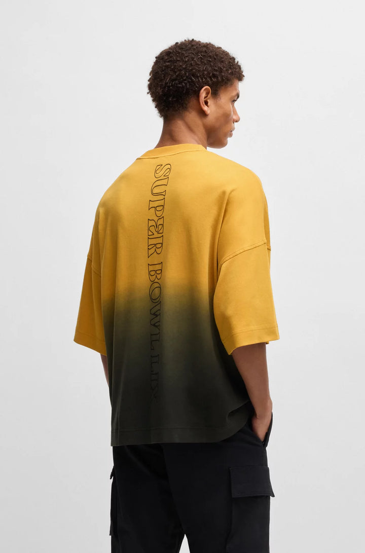 HUGO X NFL COTTON T-SHIRT WITH GOLD-TONE EMBROIDERY