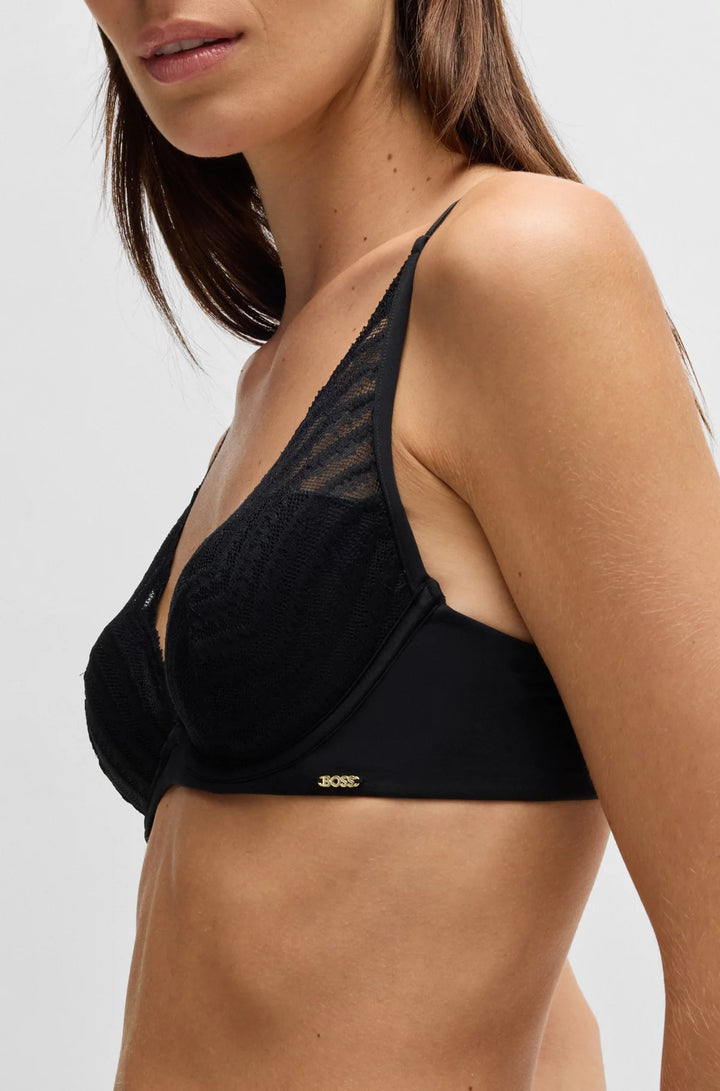 BOSS Underwired bra with padded cups and lace detailing