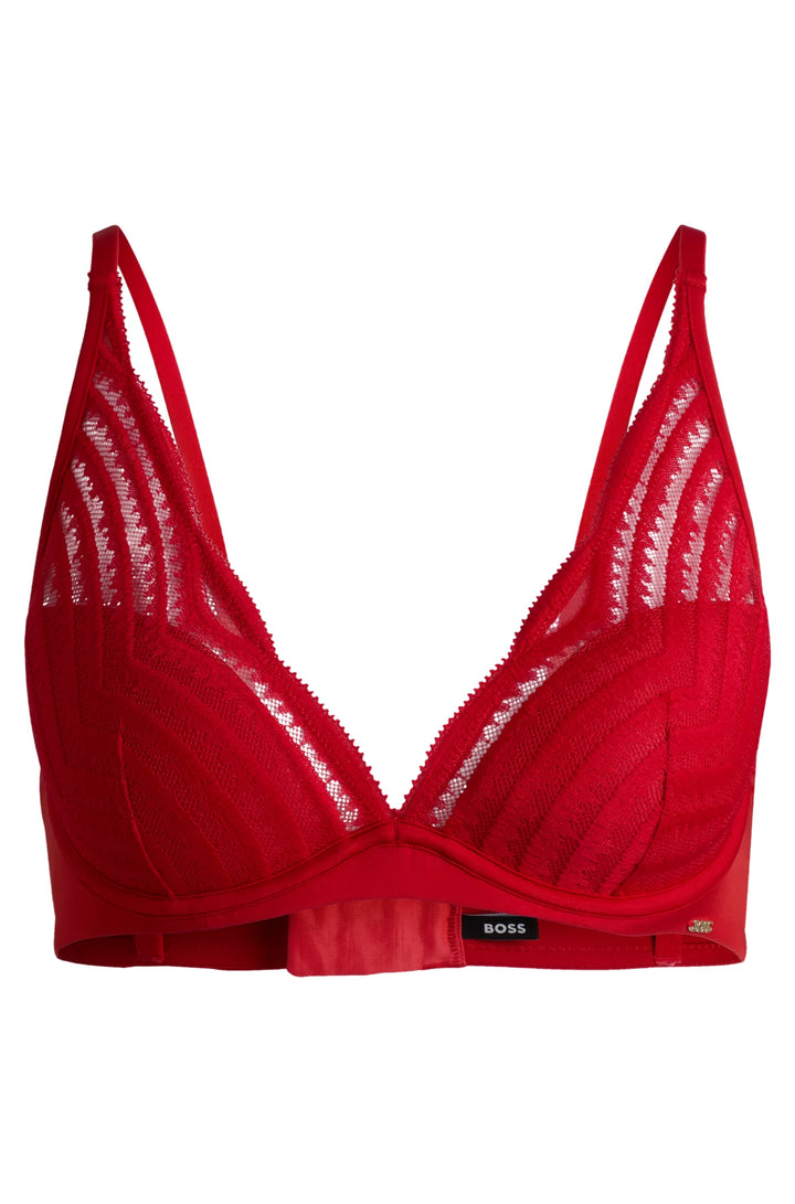 BOSS Underwired bra with padded cups and lace detailing