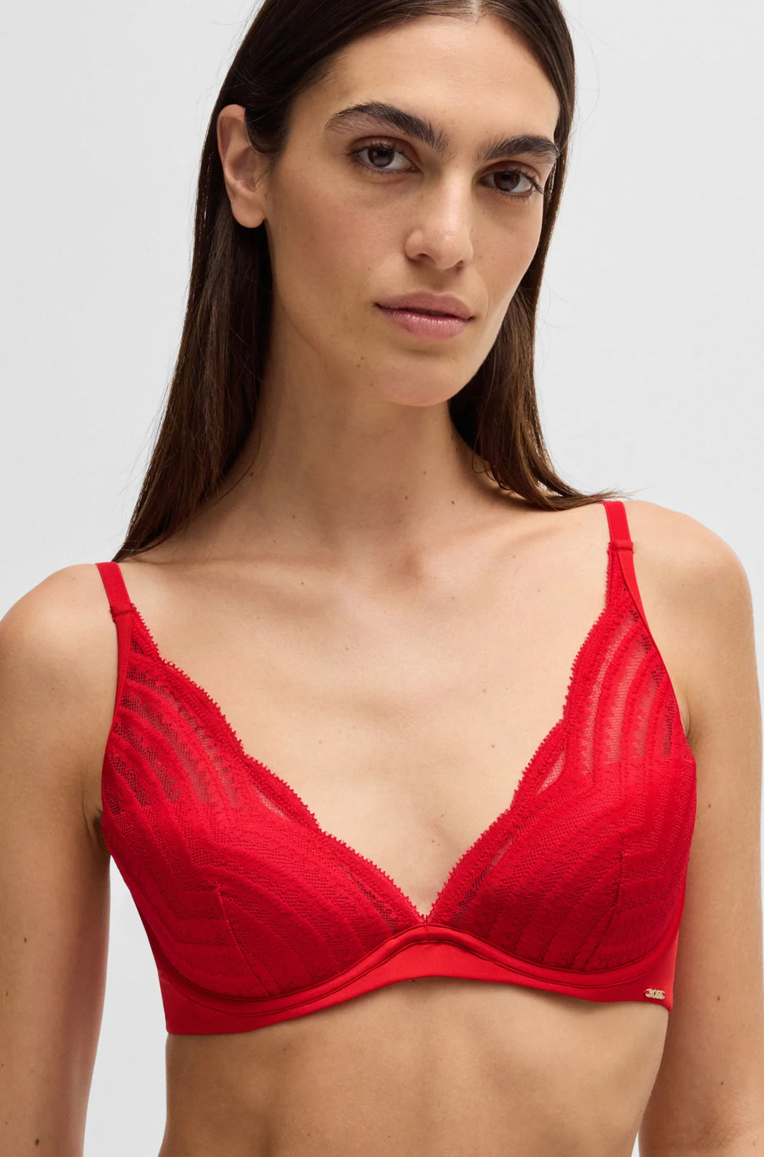 BOSS Underwired bra with padded cups and lace detailing