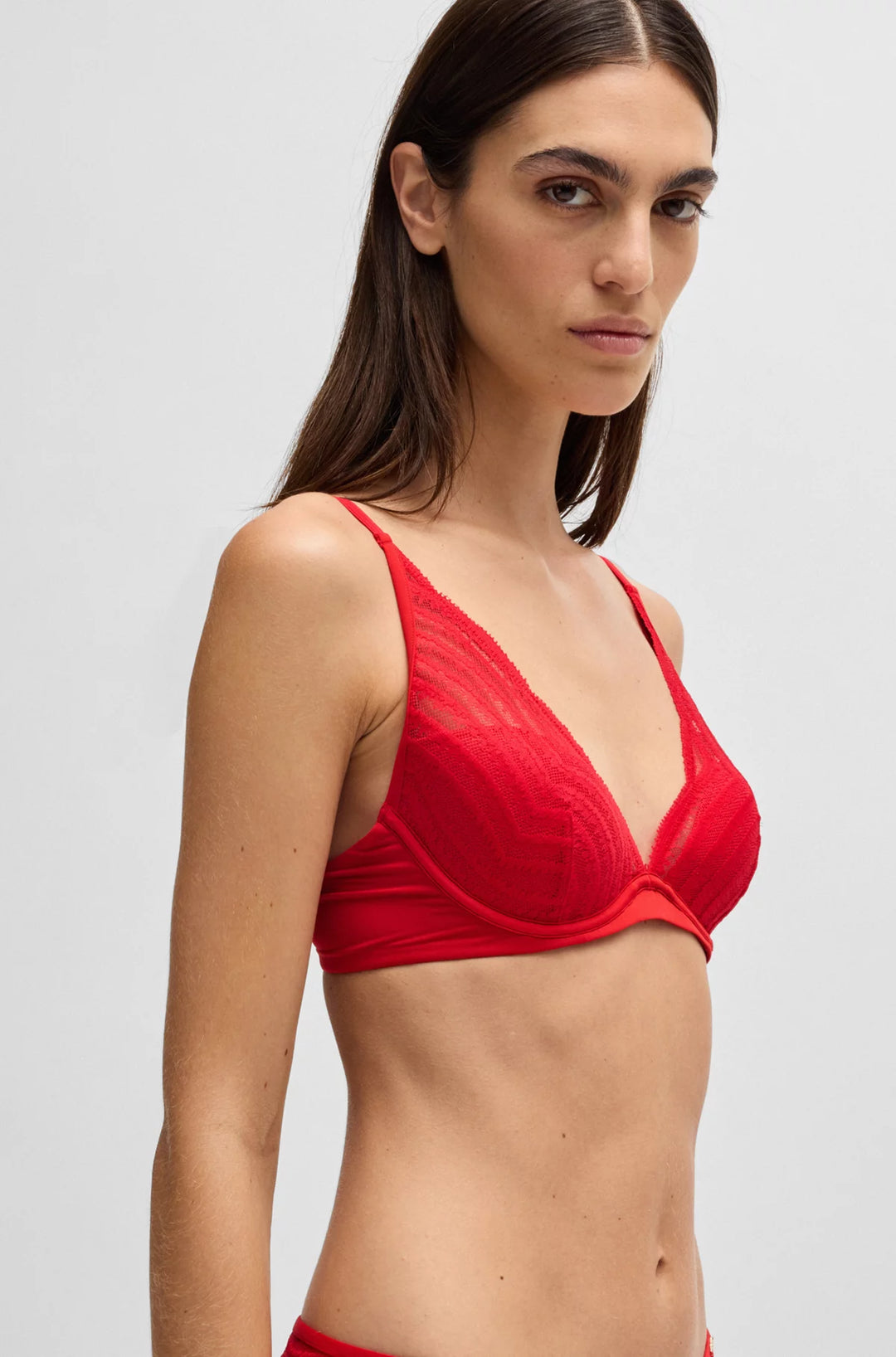 BOSS Underwired bra with padded cups and lace detailing