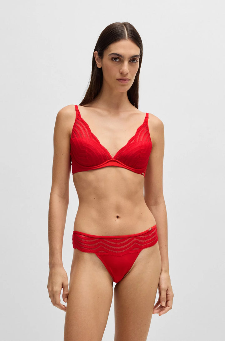 BOSS Underwired bra with padded cups and lace detailing