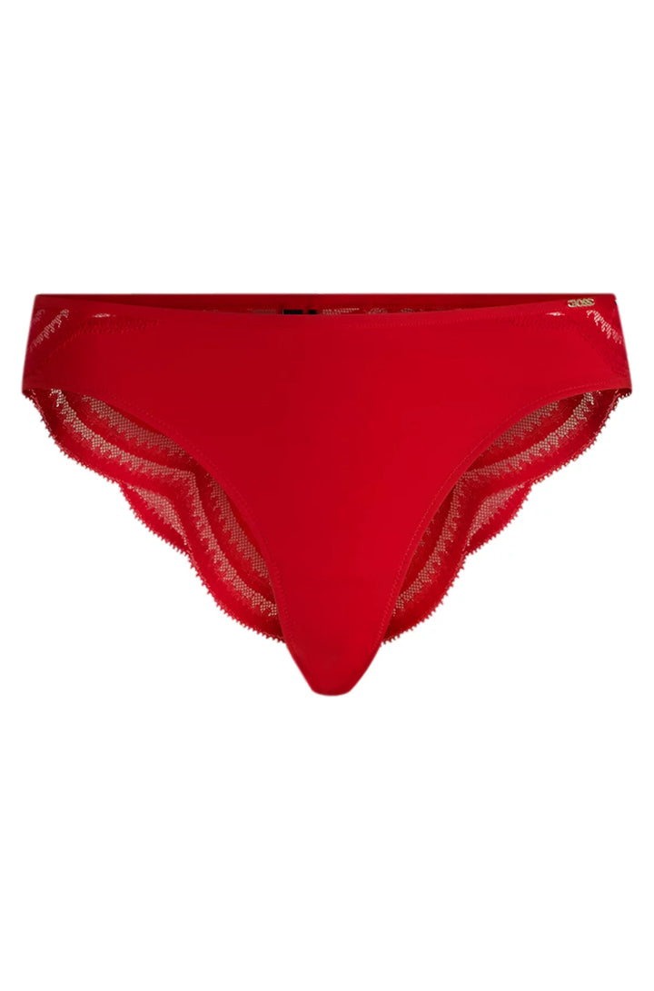 BOSS Lace-trim briefs with logo detail