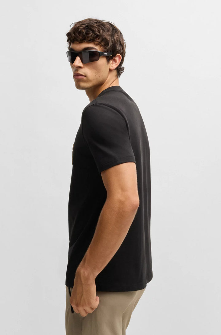 BOSS STRETCH-COTTON T-SHIRT WITH LARGE LOGO