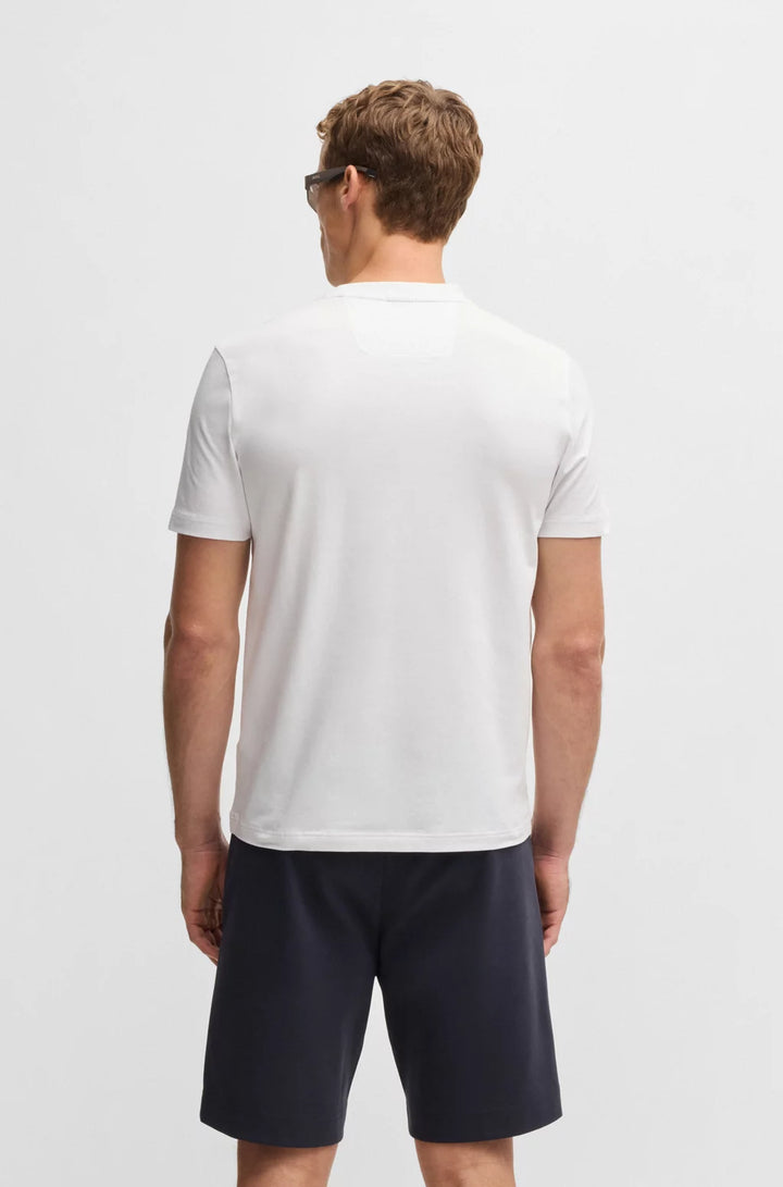 BOSS STRETCH-COTTON T-SHIRT WITH LARGE LOGO