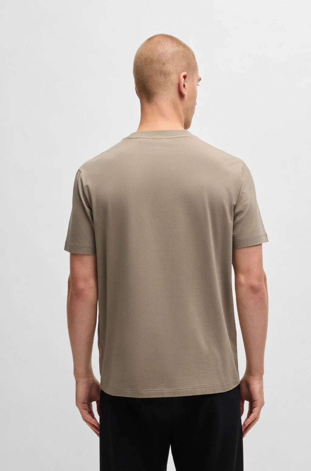 BOSS STRETCH-COTTON T-SHIRT WITH LARGE LOGO