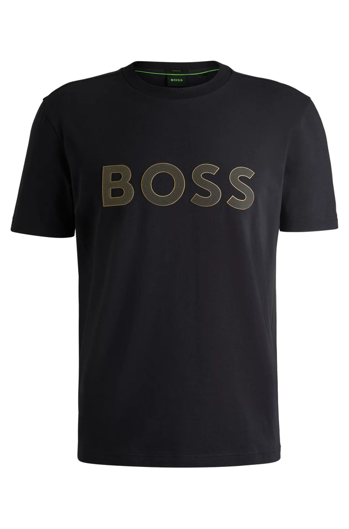 BOSS STRETCH-COTTON T-SHIRT WITH LARGE LOGO