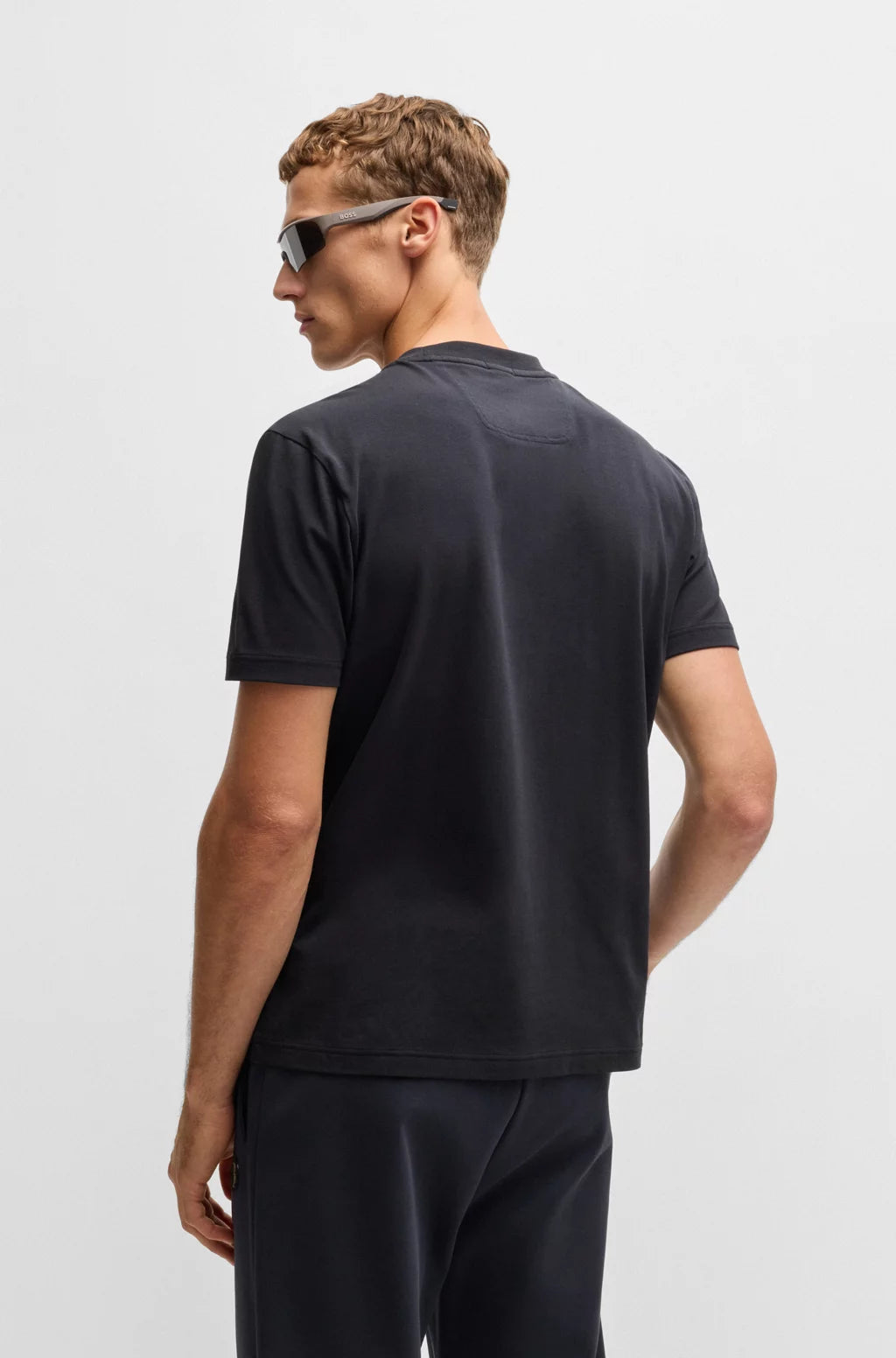 BOSS STRETCH-COTTON T-SHIRT WITH LARGE LOGO