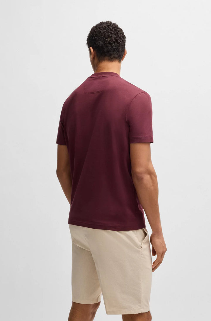 BOSS STRETCH-COTTON T-SHIRT WITH LARGE LOGO