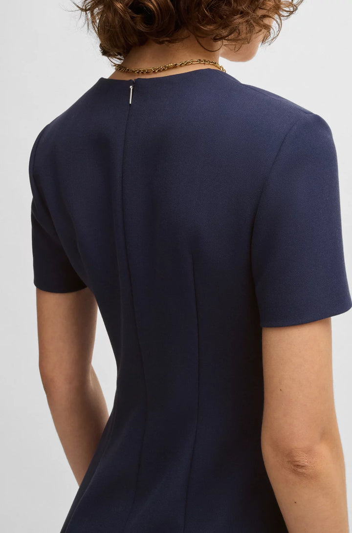 BOSS SQUARE-NECK SLIM-FIT DRESS IN STRETCH MATERIAL