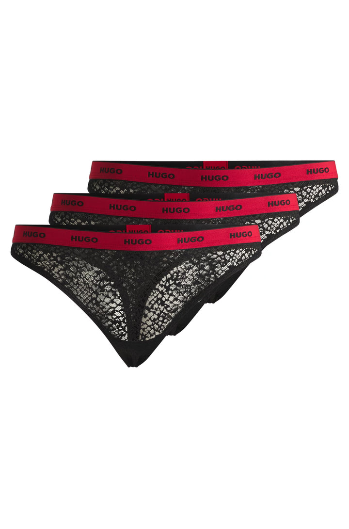 HUGO Three-pack of thongs in stretch lace