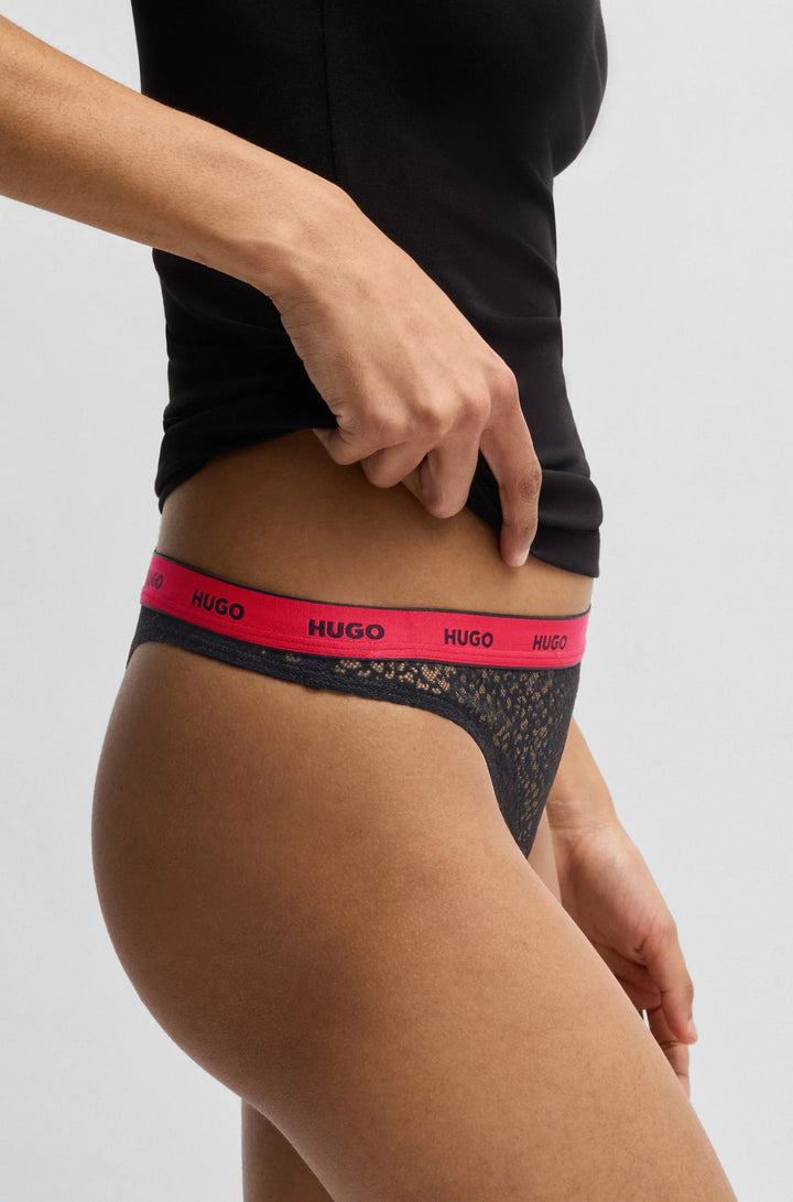 HUGO Three-pack of thongs in stretch lace