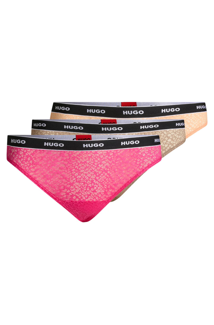 HUGO Three-pack of thongs in stretch lace