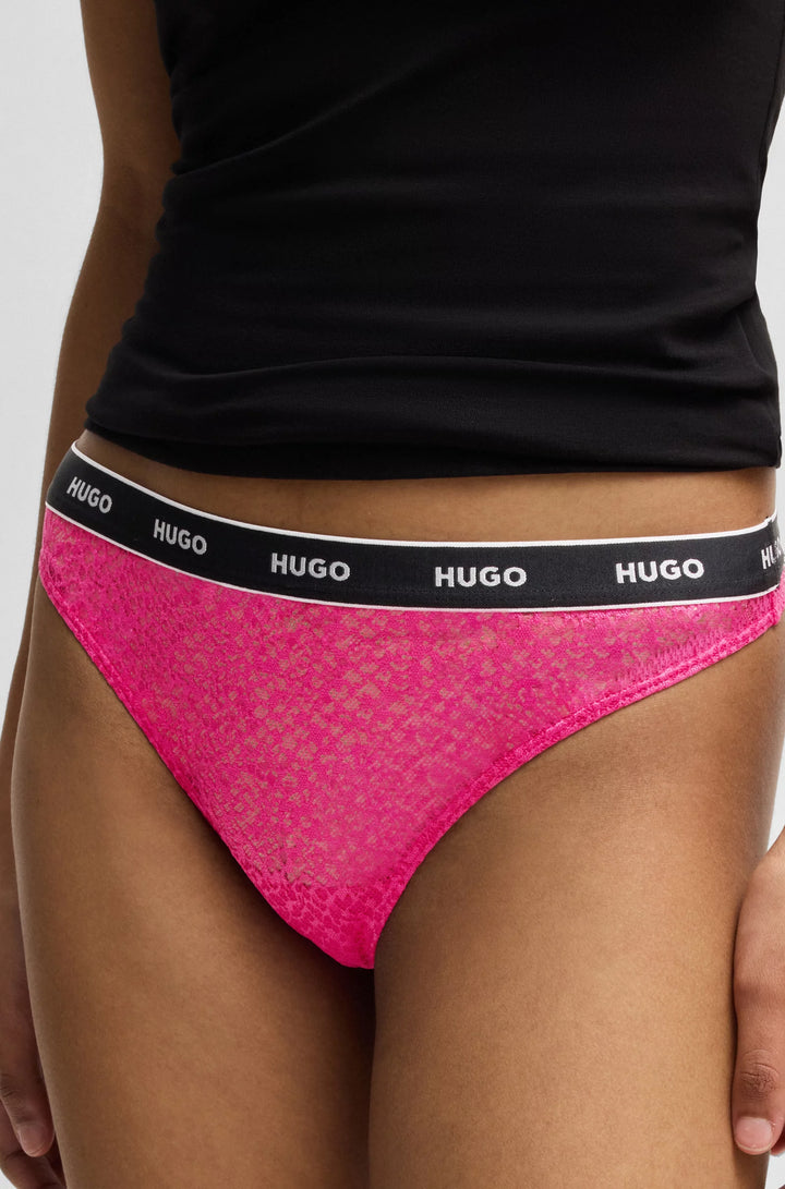 HUGO Three-pack of thongs in stretch lace