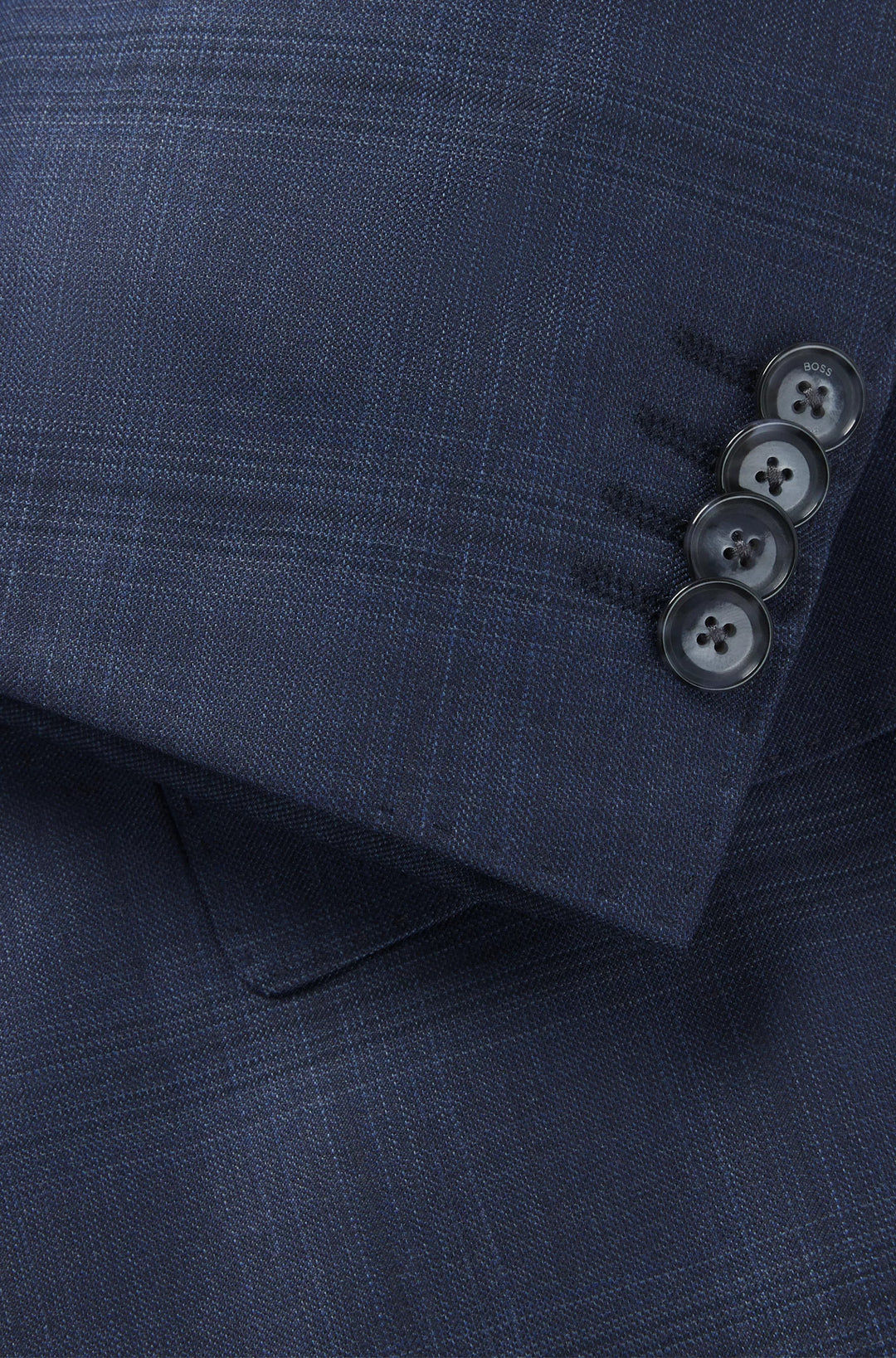 Boss Slim-fit suit in checked wool and silk