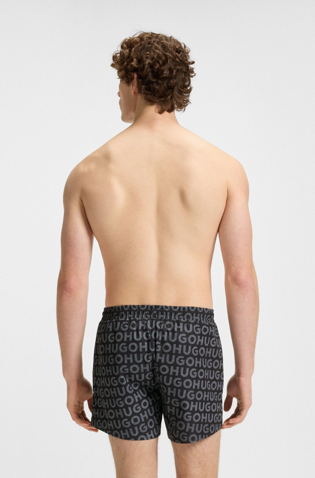 Hugo Logo-print swim shorts with drawcord