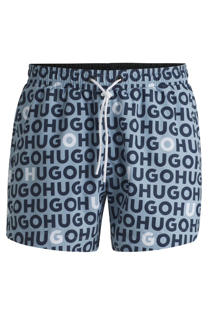 Hugo Logo-print swim shorts with drawcord