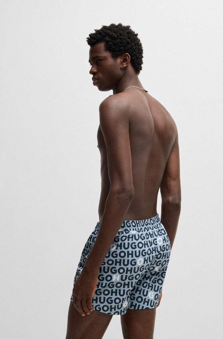 Hugo Logo-print swim shorts with drawcord