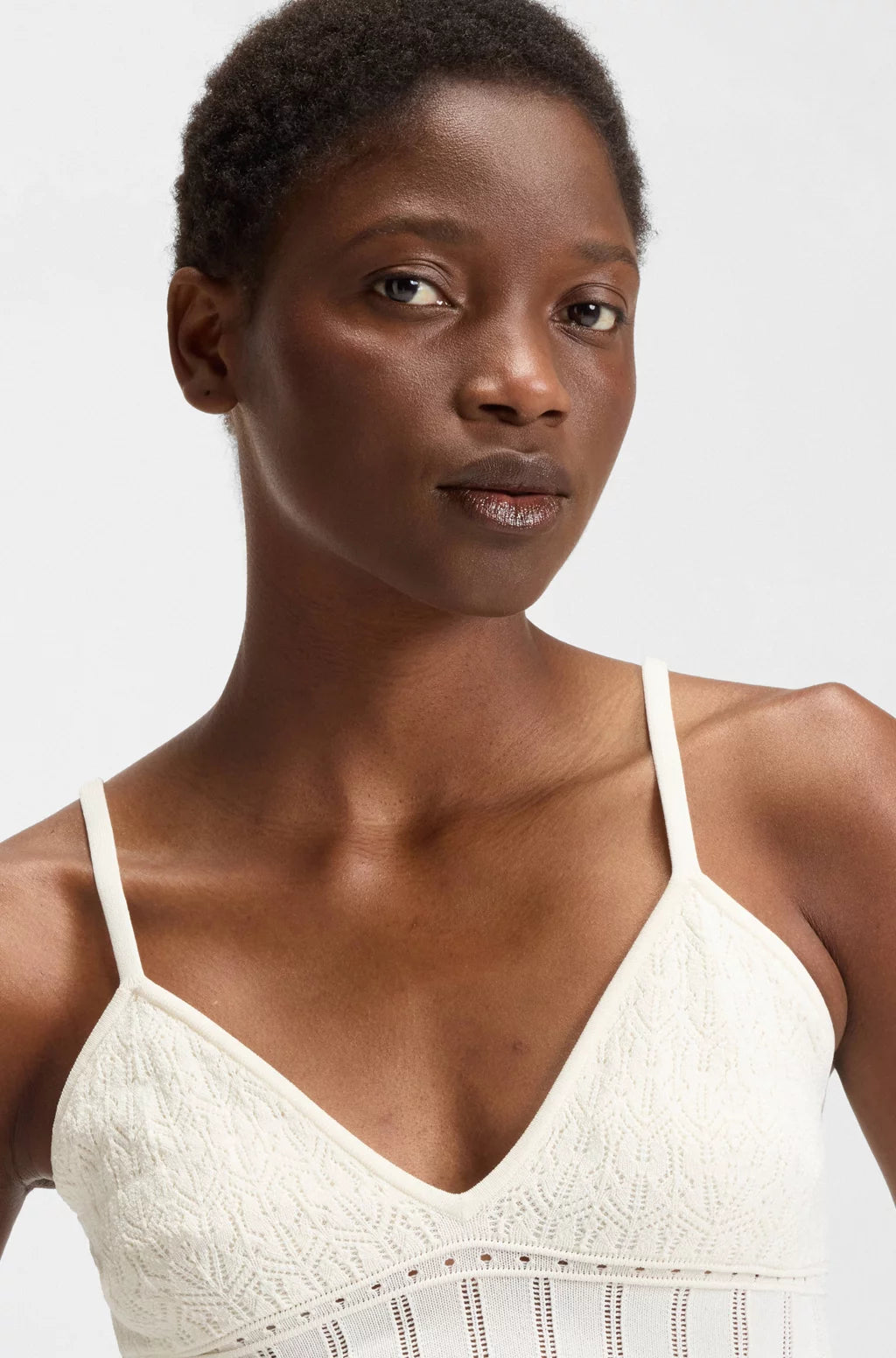 BOSS Knitted top in stretch fabric with mixed structures