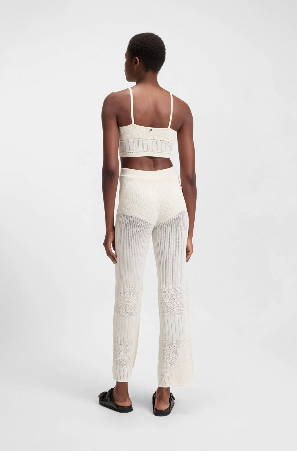 BOSS Knitted top in stretch fabric with mixed structures
