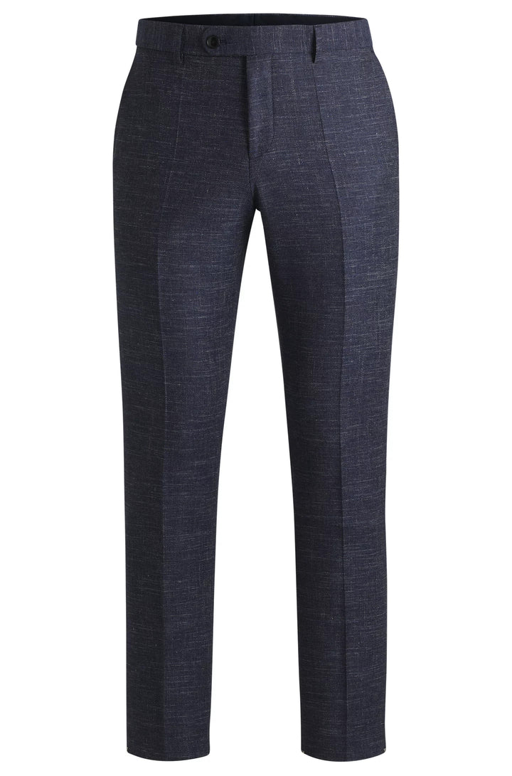 Boss Slim-fit trousers in patterned wool