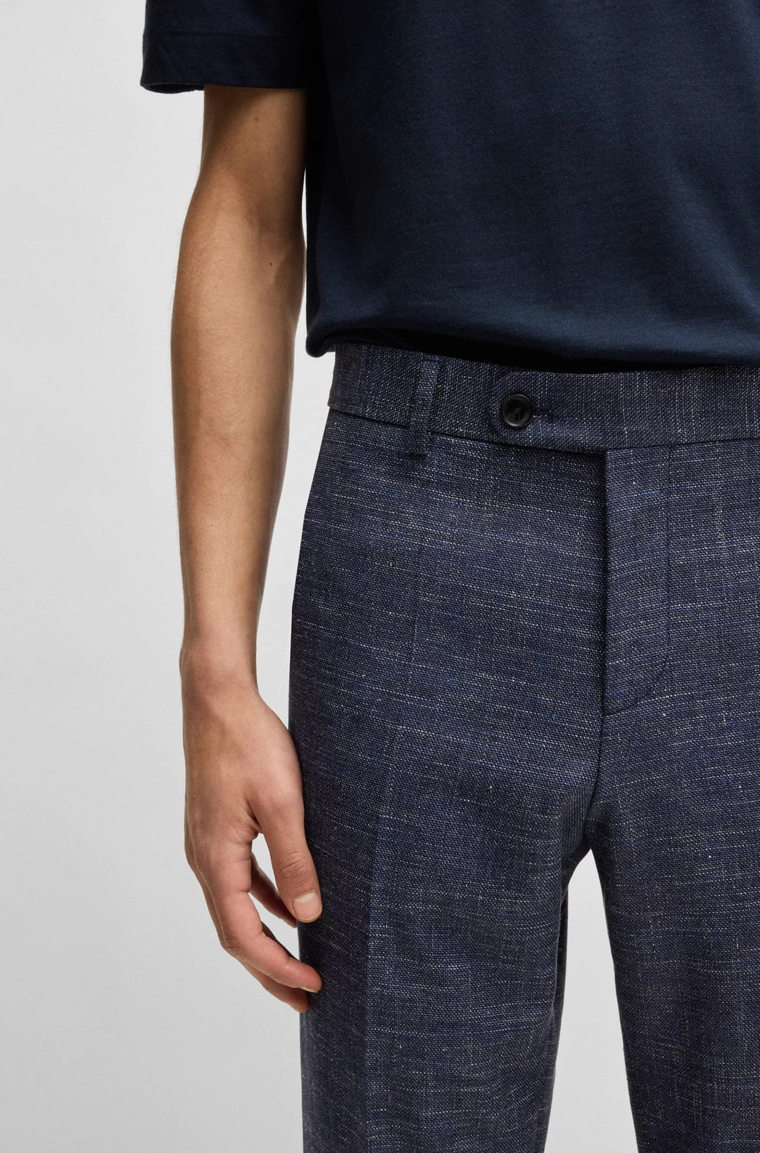 Boss Slim-fit trousers in patterned wool