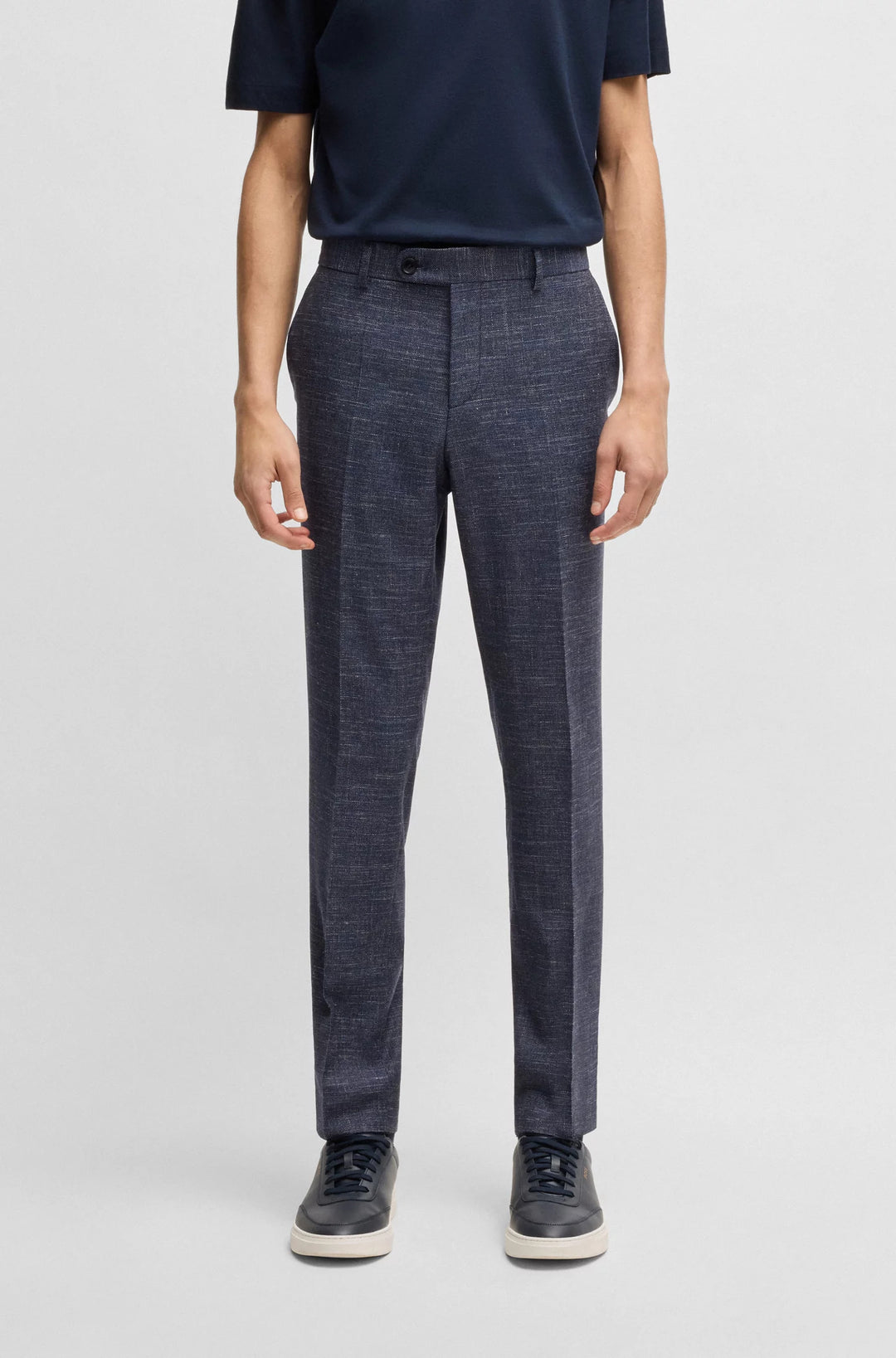 Boss Slim-fit trousers in patterned wool