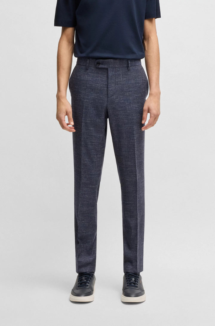 Boss Slim-fit trousers in patterned wool