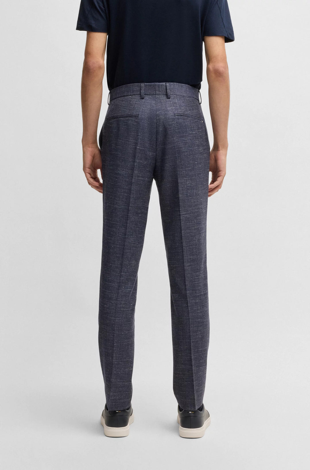 Boss Slim-fit trousers in patterned wool