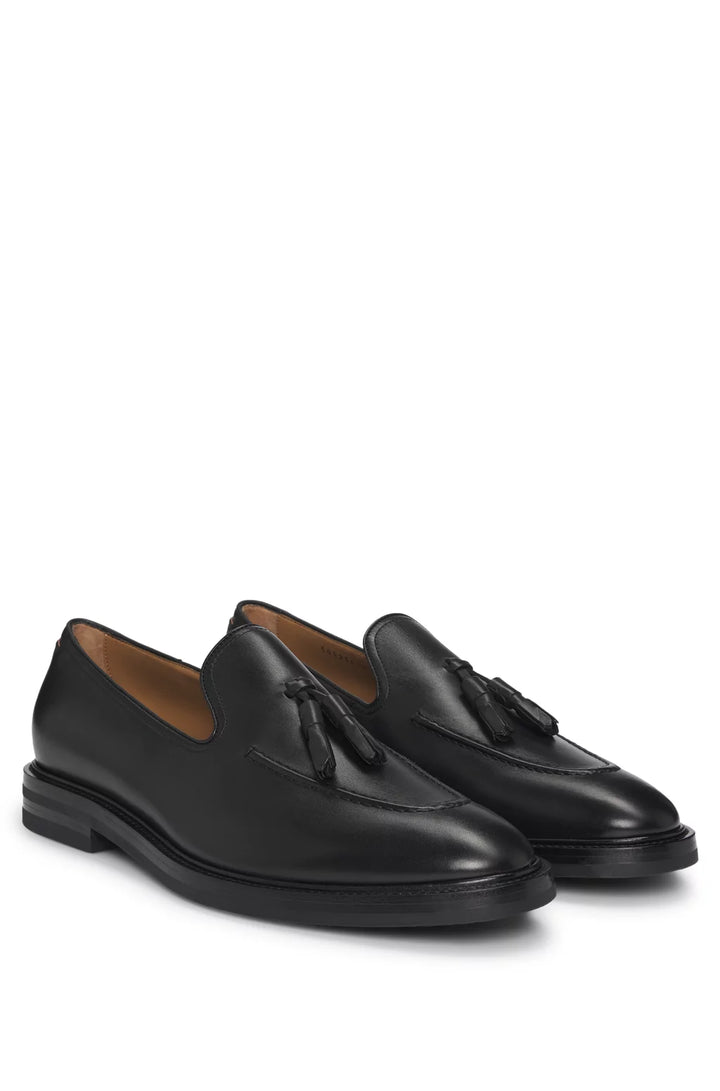 Boss Italian leather loafers with tassel trim