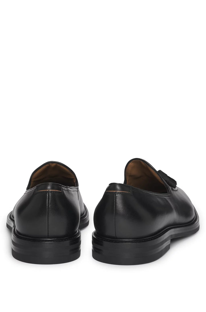 Boss Italian leather loafers with tassel trim