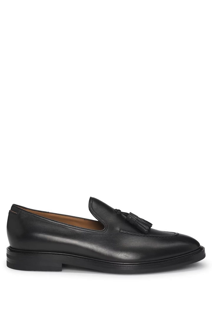 Boss Italian leather loafers with tassel trim