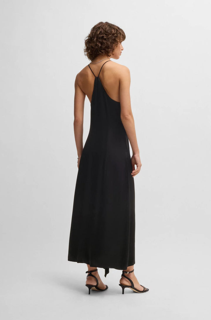 BOSS SATEEN DRESS WITH WATERFALL DETAIL