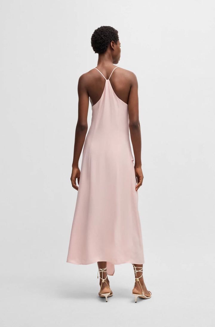 BOSS SATEEN DRESS WITH WATERFALL DETAIL