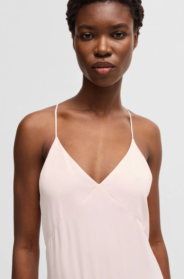 BOSS SATEEN DRESS WITH WATERFALL DETAIL