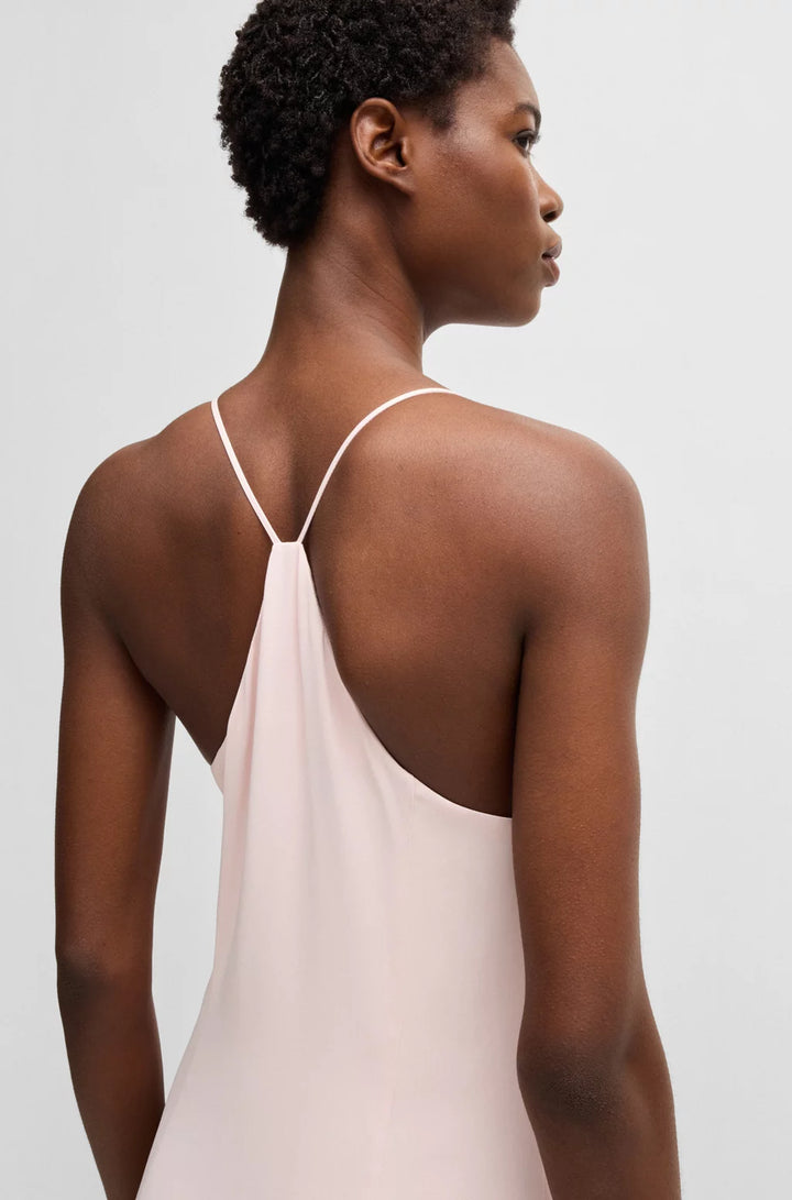 BOSS SATEEN DRESS WITH WATERFALL DETAIL