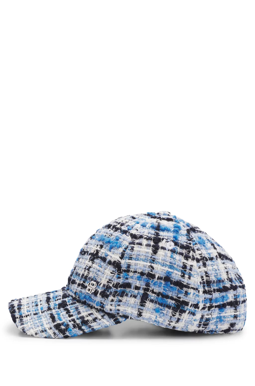 BOSS MULTICOLORED-TWEED CAP WITH DOUBLE B MONOGRAM