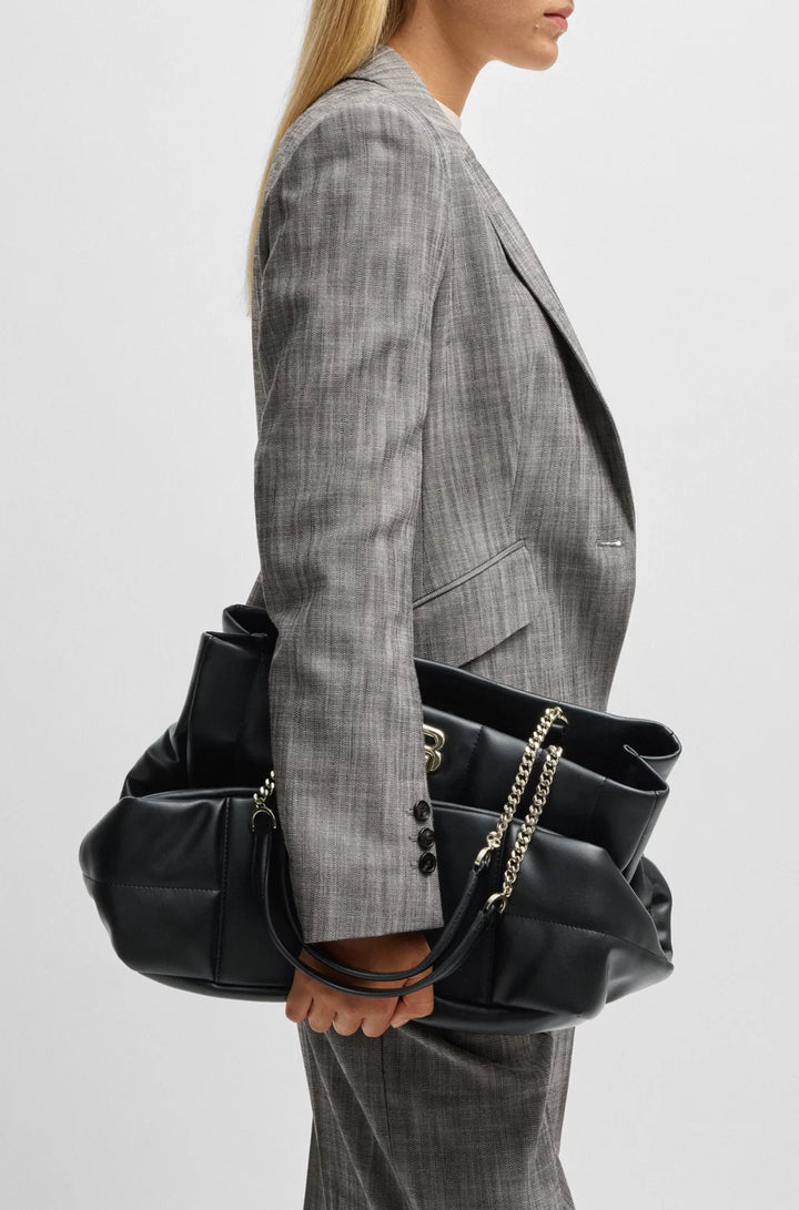 BOSS QUILTED TOTE BAG WITH DOUBLE B MONOGRAM