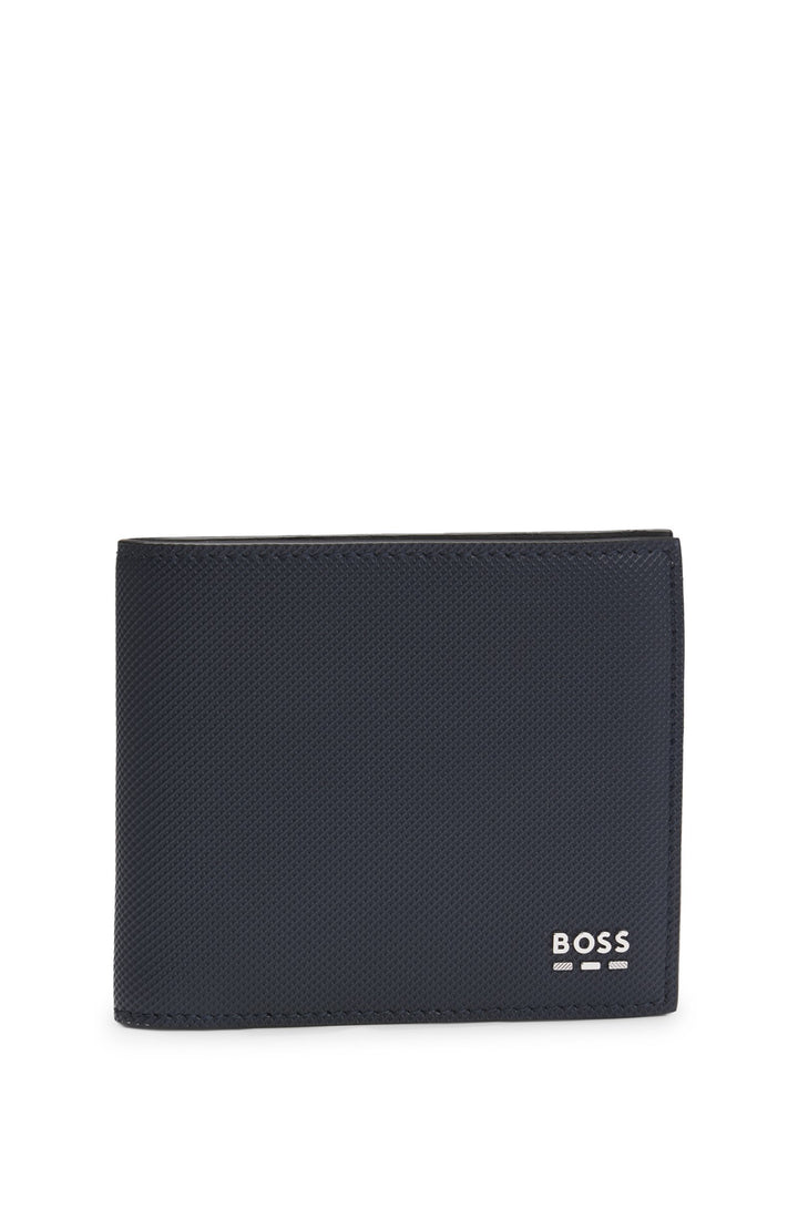 Boss Structured wallet with silver-tone logo