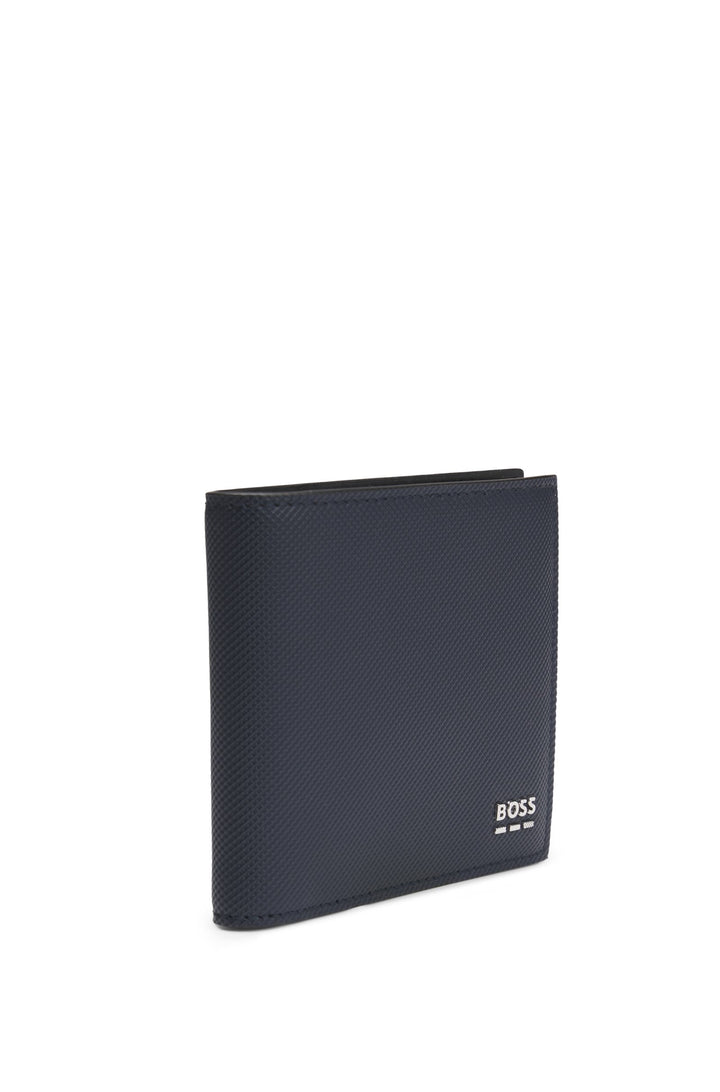 Boss Structured wallet with silver-tone logo