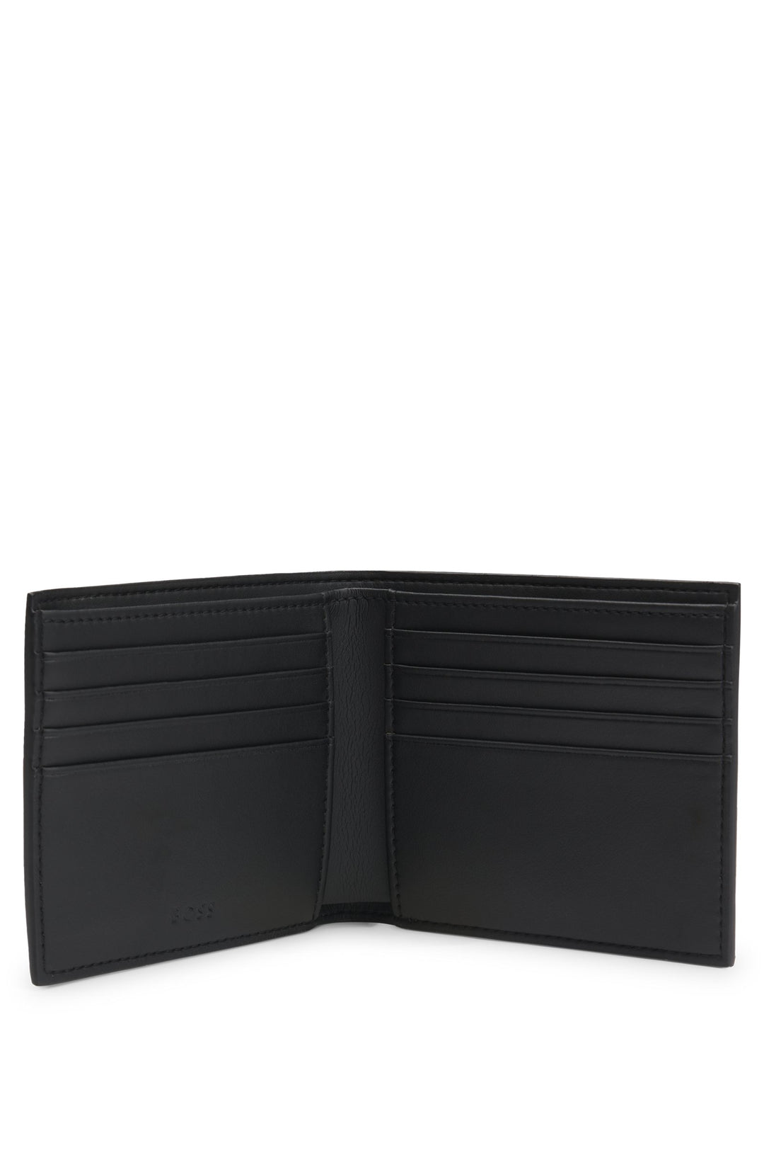 Boss Structured wallet with silver-tone logo