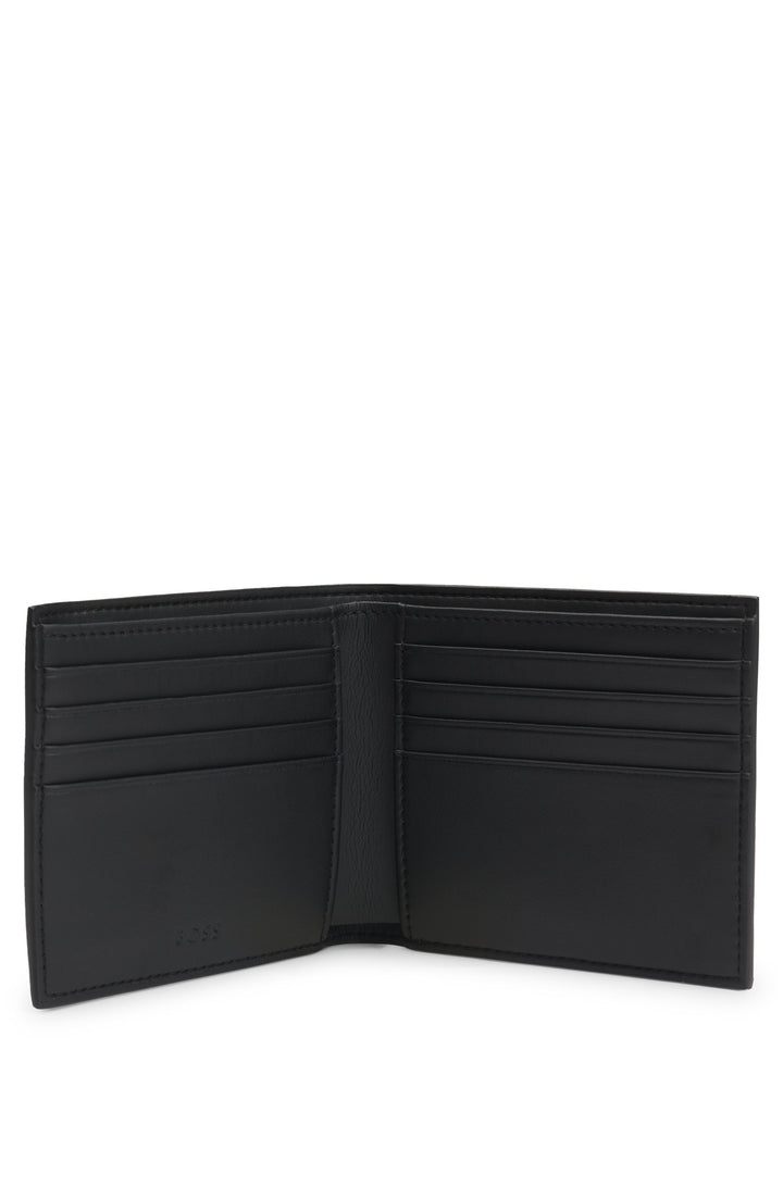 Boss Structured wallet with silver-tone logo