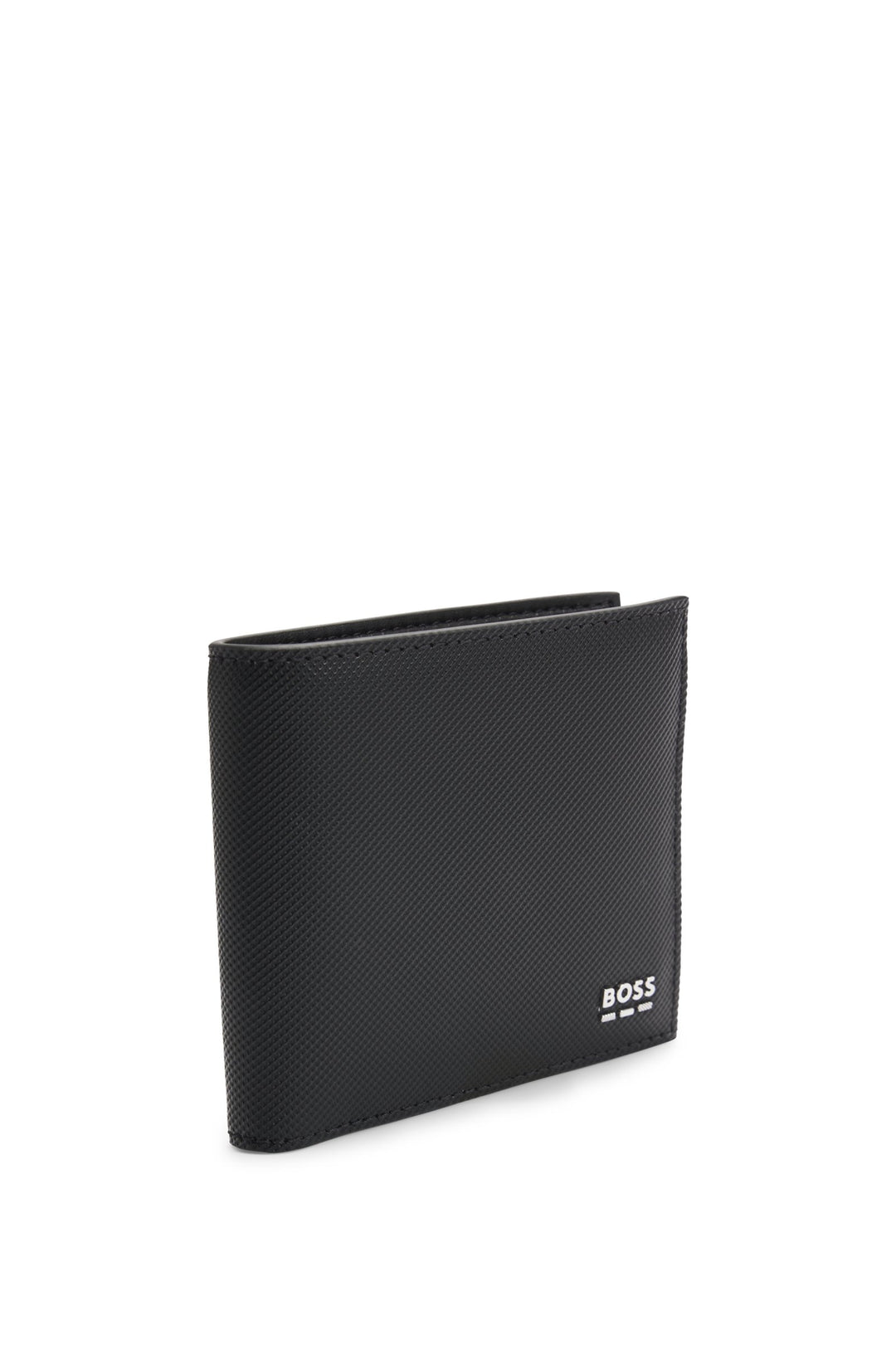 Boss Textured wallet with metal logo lettering