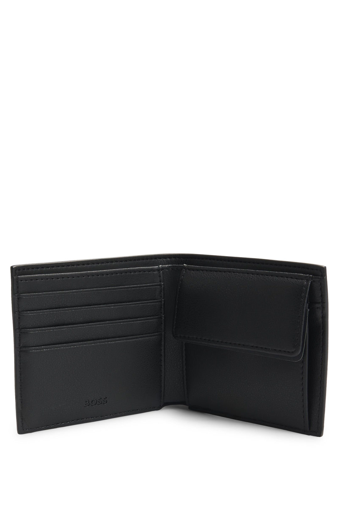 Boss Textured wallet with metal logo lettering