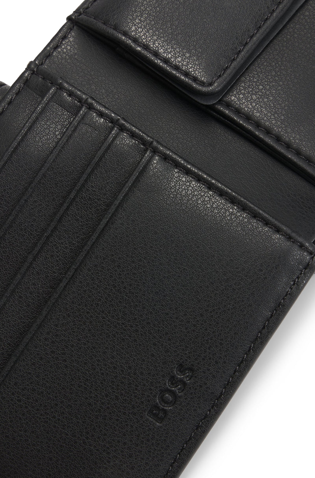 Boss Textured wallet with metal logo lettering