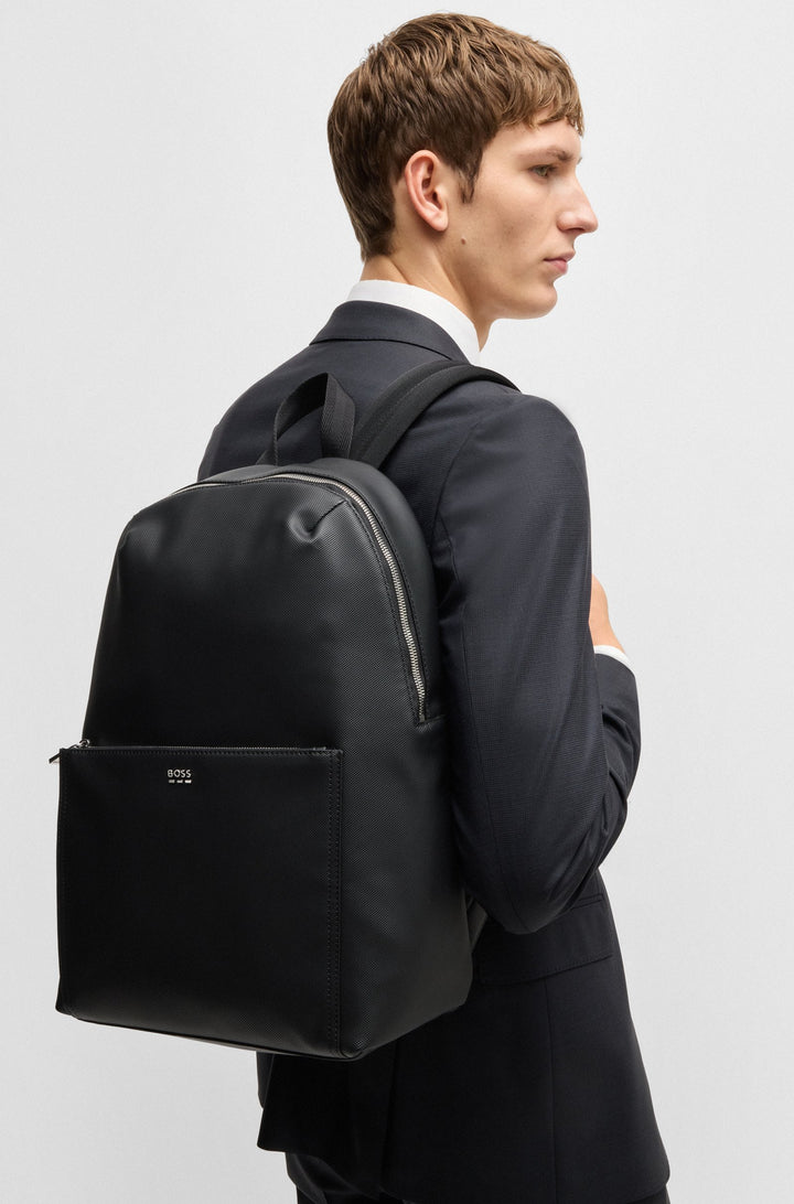 Boss Textured backpack with logo hardware