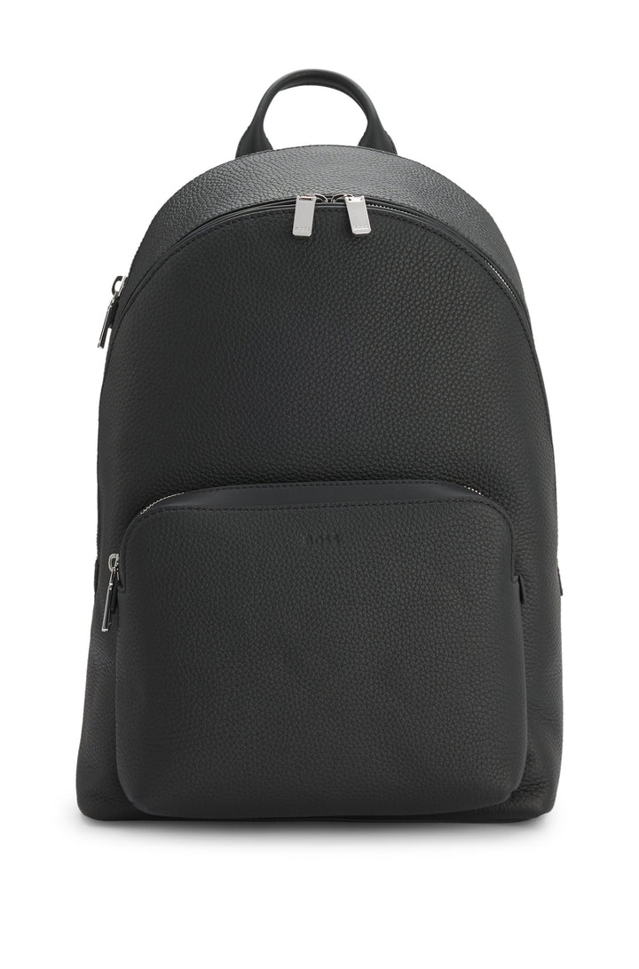 Boss Backpack in grained Italian leather with smart sleeve